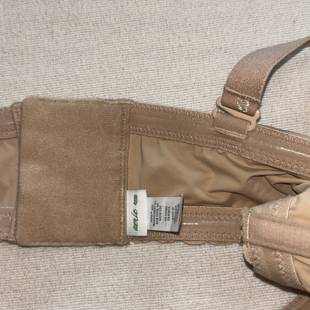 Aerie Real Happy Strapless Beige Convertible Push Up Bra Women's Size 40D NWOT - Picture 7 of 8